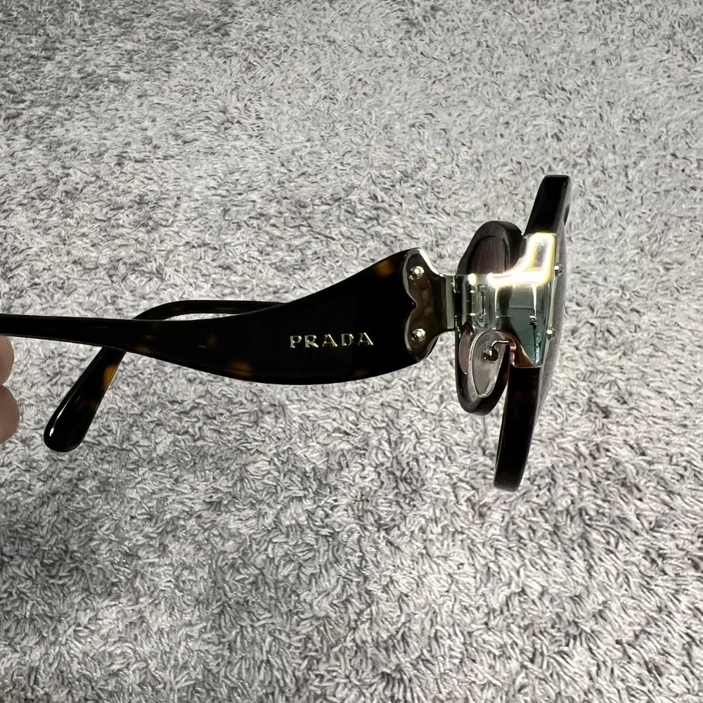 PRADA SUNGLASSES WOMEN'S BUTTERFLY STYLE HAVANA W/ BROWN GRADIENT LENS PR09TS-2A - Picture 5 of 16